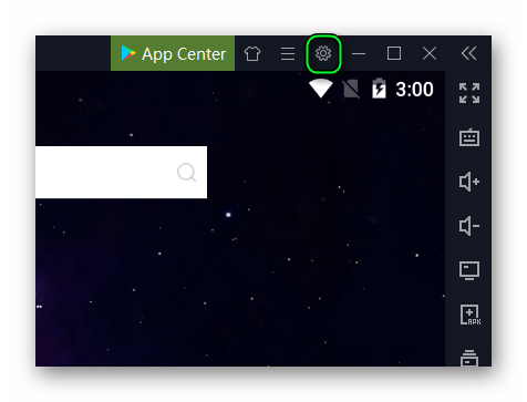 Переход в настройки Nox App Player для Windows 7