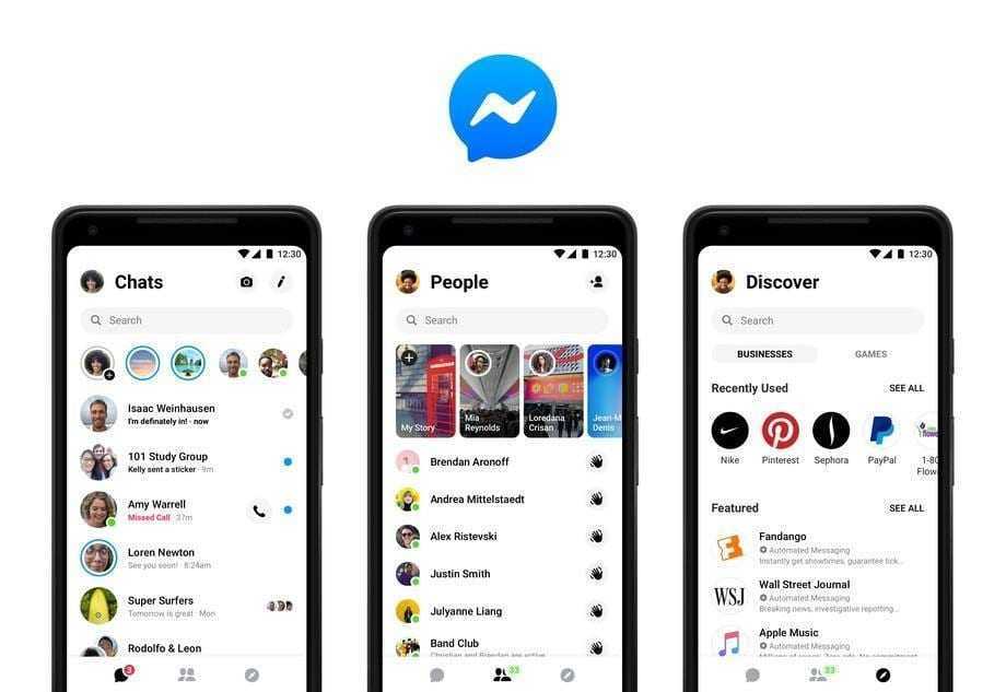 Мобильная версия Facebook Messenger на Андроид
