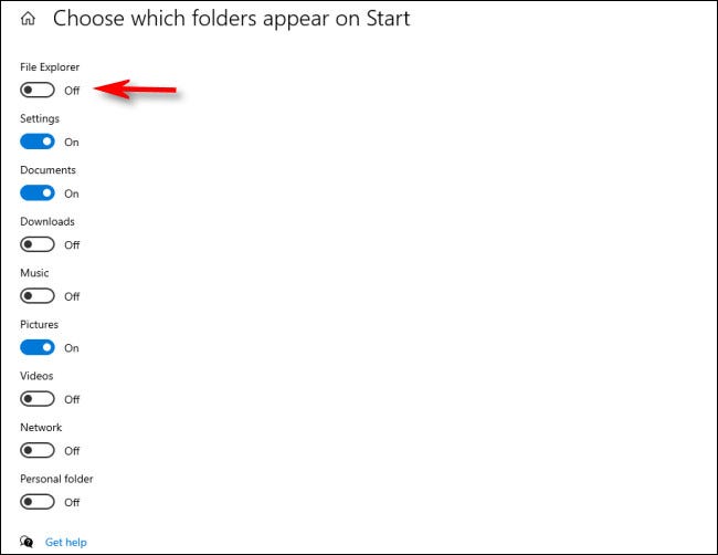Как добавить ярлыки папок на левую боковую панель меню «Пуск» в Windows 10 5