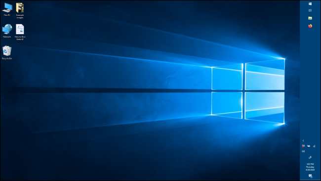 Панель задач в вертикальной ориентации в Windows 10