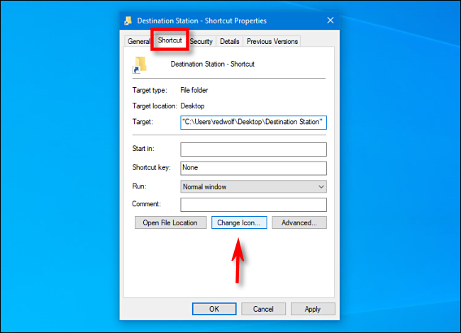 Как изменить значок ярлыка в Windows 10 2