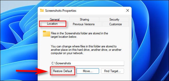 Как изменить место сохранения снимков экрана в Windows 10 и 11 5