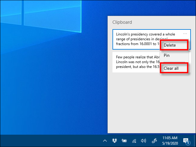 Как включить и использовать историю буфера обмена в Windows 10 5