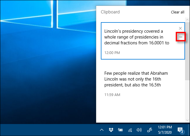 Как включить и использовать историю буфера обмена в Windows 10 10