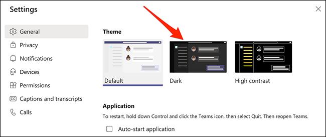 Включить темный режим в Microsoft Teams на рабочем столе
