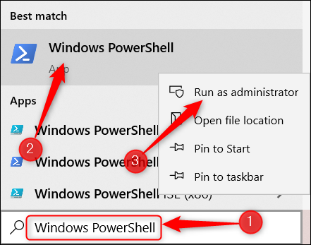 Как открыть Windows PowerShell от имени администратора в Windows 10 1