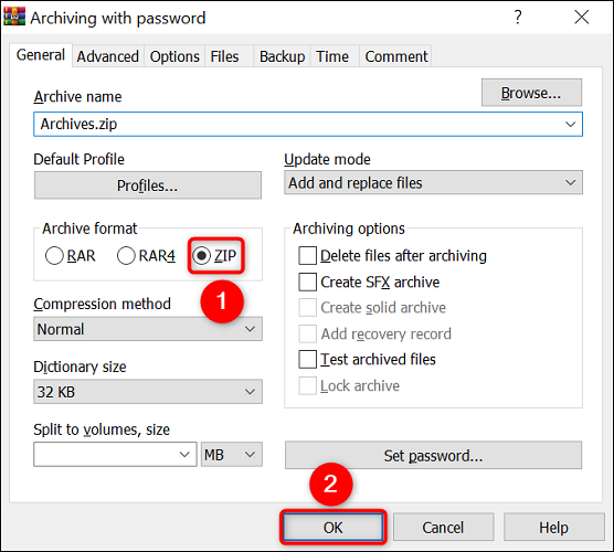 Как защитить паролем ZIP-файл в Windows 7