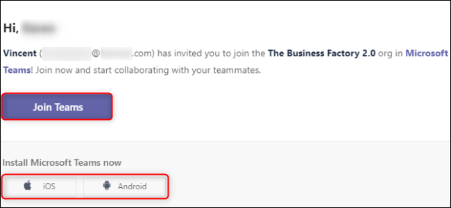 Teams Invitee Email