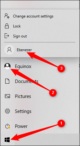 Как переключать учетные записи пользователей в Windows 10 1