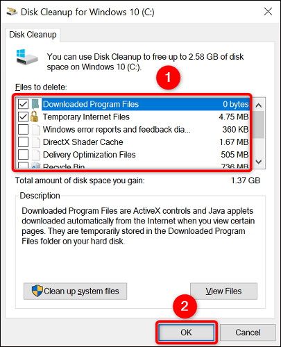 Как использовать очистку диска в Windows 10 3