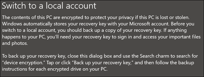 Предупреждающее сообщение. Если вы используете шифрование устройства или BitLocker, сначала необходимо создать резервную копию ключа восстановления. 
