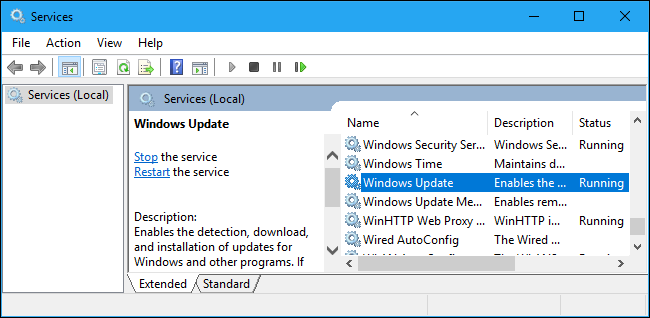 Инструмент управления службами Windows 10