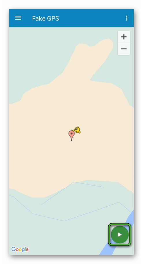 Выбор фиктивного местоположения в Fake GPS location