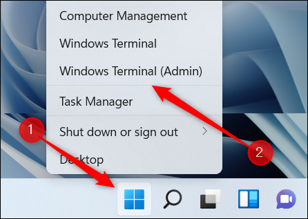 Открыть Windows Te rminal (Admin).