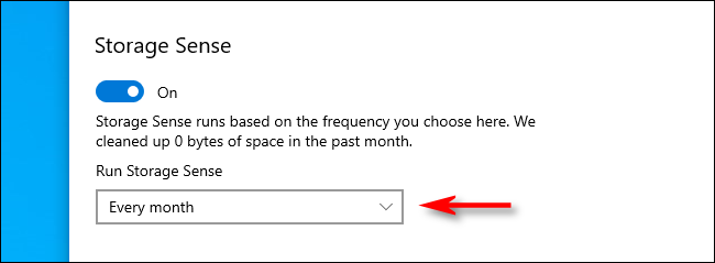 Выберите интервал выполнения контроля памяти в настройках Windows 10