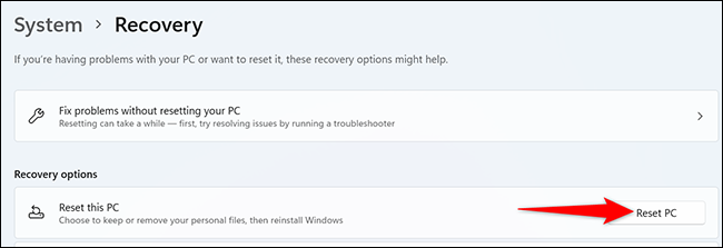Как восстановить заводские настройки Windows 11 PC3