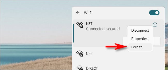 Как забыть сохраненную сеть Wi-Fi в Windows 113