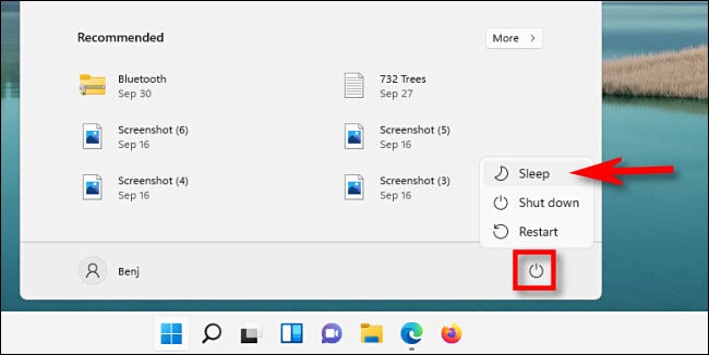 Как перевести компьютер с Windows 11 в спящий режим1
