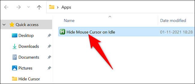 Запустите приложение Windows Cursor Hider.