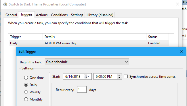 Как автоматически включить темную тему Windows 10 ночью22