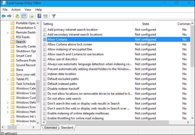 Как отключить Кортану в Windows 107