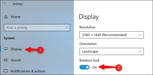 Как отключить автоповорот экрана в Windows 103