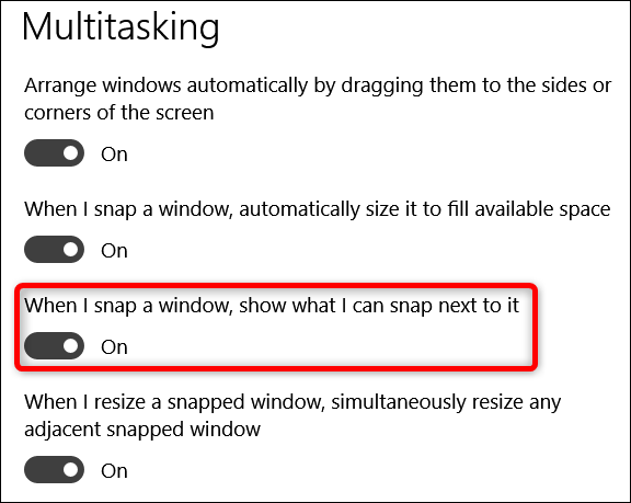 Как отключить Snap Assist в Windows 104