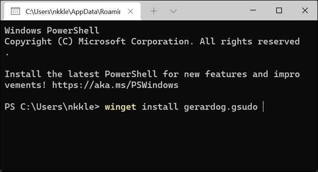 Winget install gerardog.sudo в PowerShell