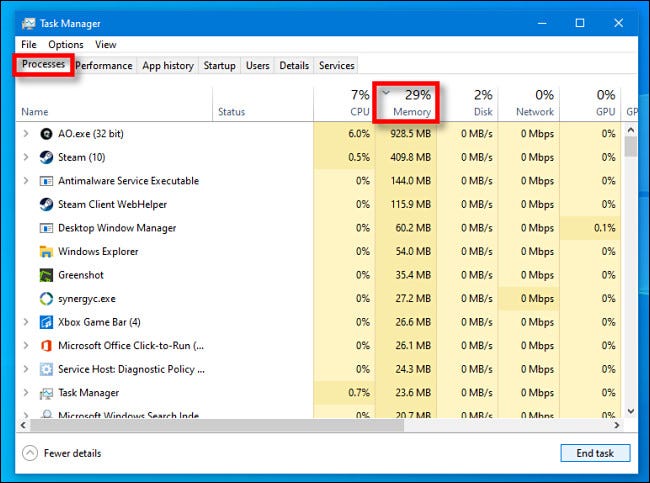 Как узнать, какие программы используют всю вашу память в Windows3