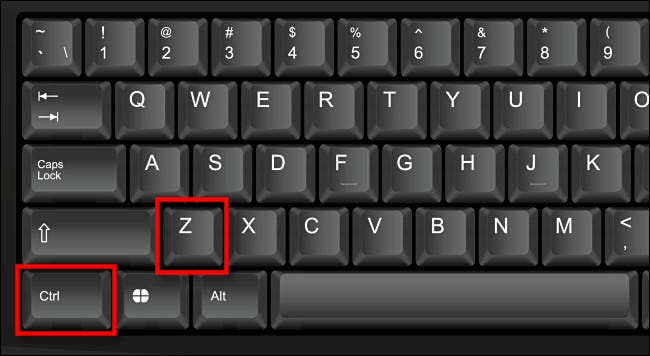 Чтобы отменить в Windows, нажмите Ctrl+Z на клавиатуре.