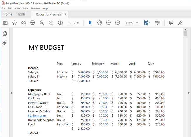 Экспорт PDF для книги из Excel