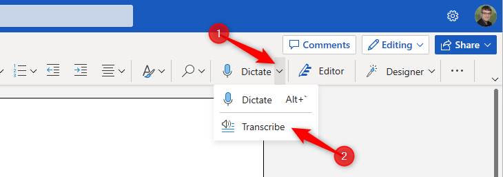 Как использовать функцию скрытой транскрипции Microsoft Word2