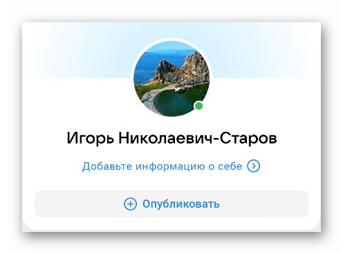 Вид профиля с двойной фамилией в приложении ВКонтакте